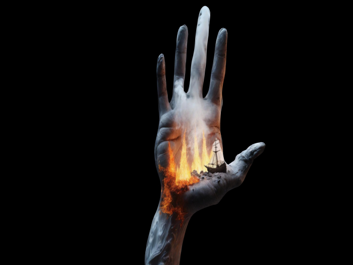 HB: Burning Ship Hand Statue FuLL PERM