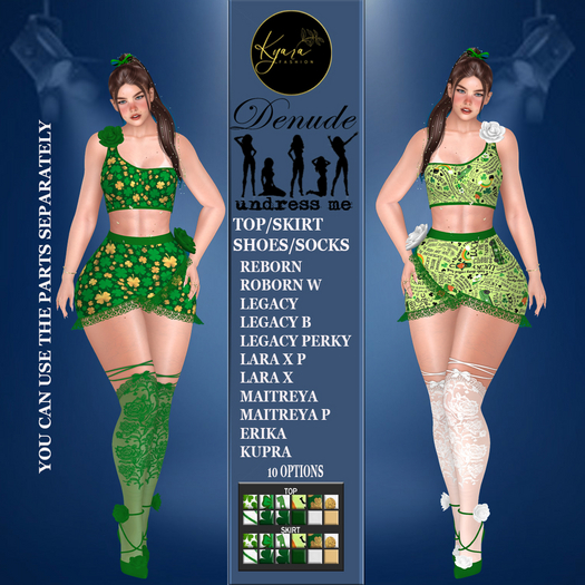 .:KF:.St. Patrick's Top and Skirt PACK