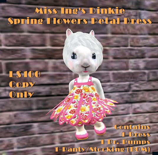 Miss Ing's Dinkie Spring Flowers Petal Dress Set 