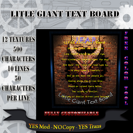 Second Life Marketplace - Little Giant Text Board New 2025