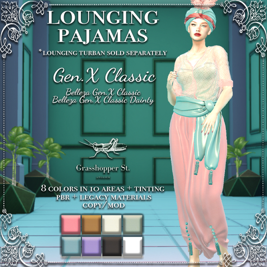 Grasshopper St Lounging Pajamas Gen.X Classic