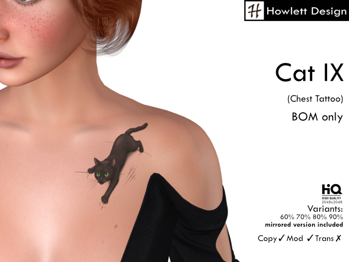 [HDesign] Cat IX (Chest Tattoo)