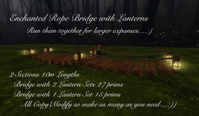 Enchanted Rope Bridge with Lanterns 