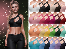 Oakley Cut Out Crop Top [FATPACK] - Maitreya LaraX • PetiteX • eBody Reborn • Legacy Yoga Tops