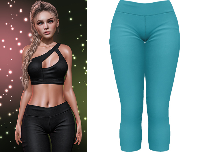 Oakley Sporty Capris [Turquoise Blue] - Maitreya LaraX • PetiteX • eBody Reborn • Legacy Yoga Bottoms