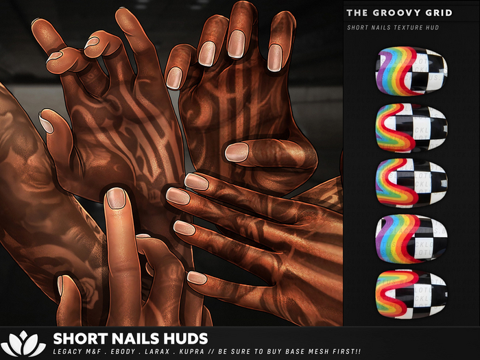 [BL] Short nails HUD // the groovy grid