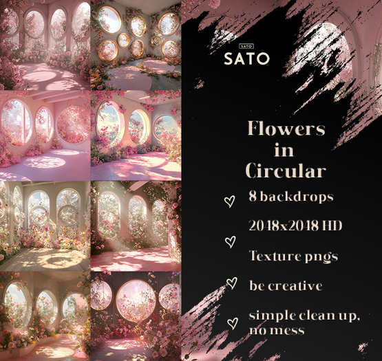 SATO - Flowers in Circular Backdrops (UNPACK)