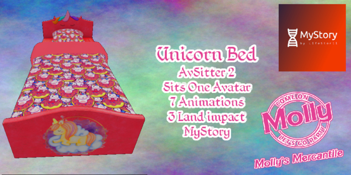 Molly's Mercantile - Unicorn Bed Red