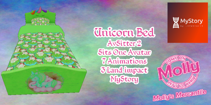 Molly's Mercantile - Unicorn Bed Green