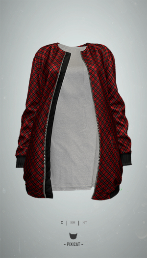 -Pixicat- Tyler Bomber Jacket (TartanRed)