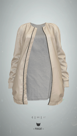 -Pixicat- Tyler Bomber Jacket (Cream)