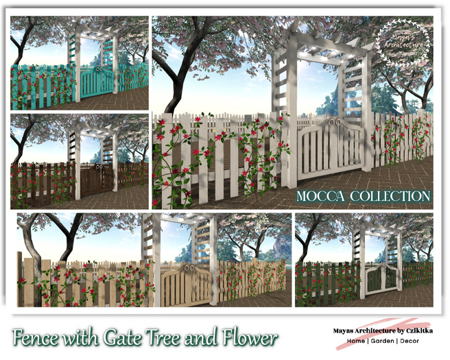 Mayas | Wood Fence | Summer Tree| Summer Flowers | Gate | Arbor