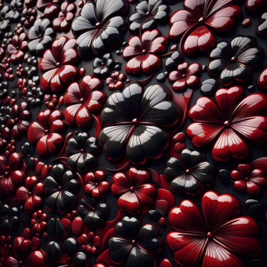 Red & Black Clover Wall TEXTURE