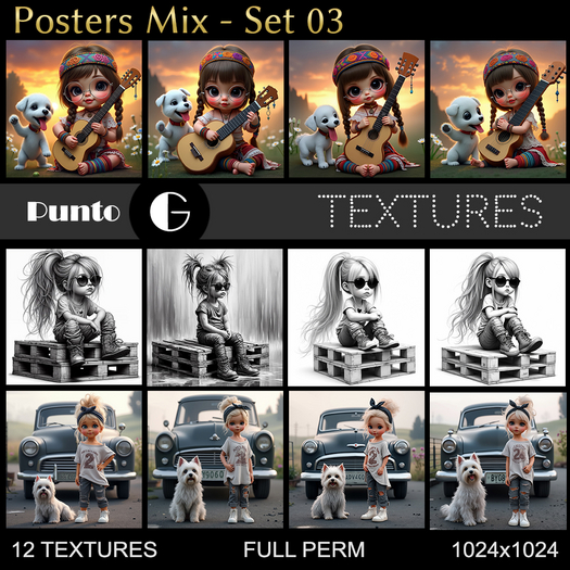 Full Perm Textures - Posters Mix Set 03