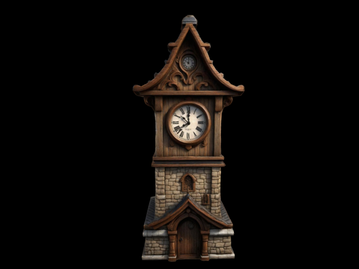 HB: Village Clock prop Statue FuLL PERM