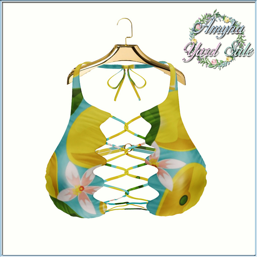 =Zenith=summer boho Top (Flower Lemon) -Maitreya