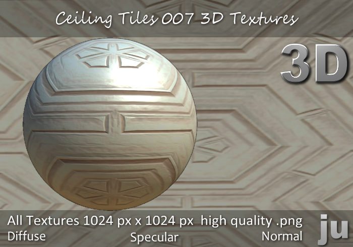 JU Ceiling Tiles 007 3D Textures Full Perm