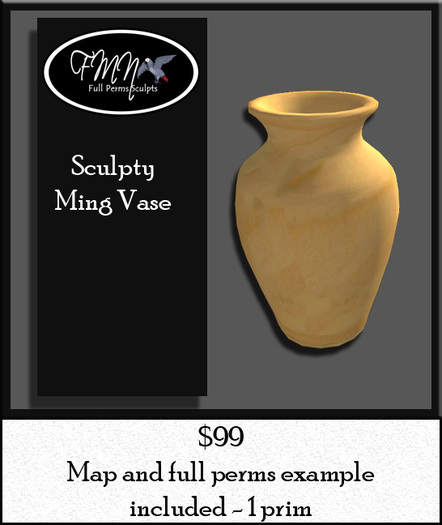 FMN Full Perms Sculpty Ming Vase