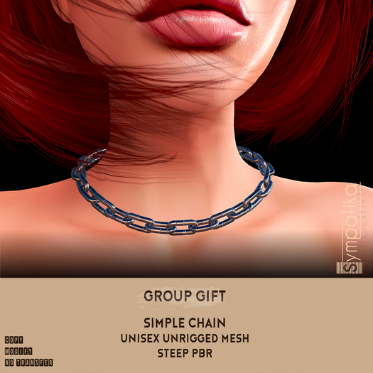 [Sympatika] Necklace Simple Chain PBR Steel GIFT
