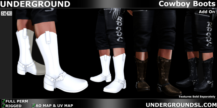 (UG FULL PERM) - Cowboy Boots Add On