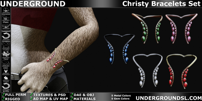 (UG FULL PERM) - Christy Bracelets Furry Set