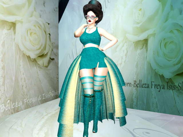 ROSES ~.~ Skirt & Top Outfit [Teal] (Assorted)
