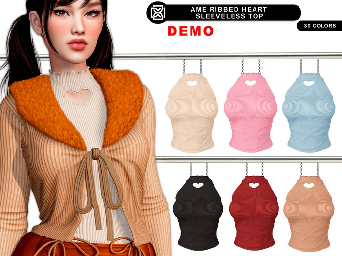 Addams // Ame Ribbed Heart Sleeveless Top // DEMO