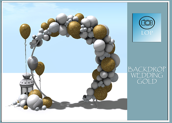 LOP BACKDROP WEDDING GOLD 