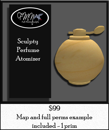 FMN Full Perms 1 Prim Perfume Bottle Atomizer