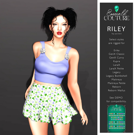 Riley Top and Skirt Blue