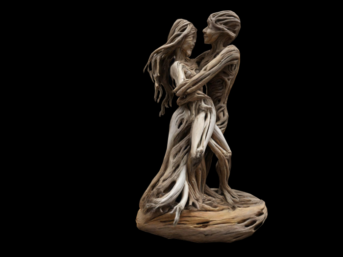 HB: Driftwood Couple Statue FuLL PERM