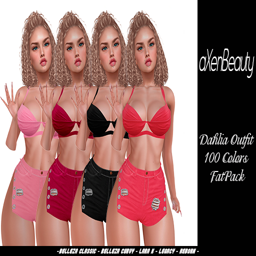 aX: Dahlia Outfit 100 Colors FatPack