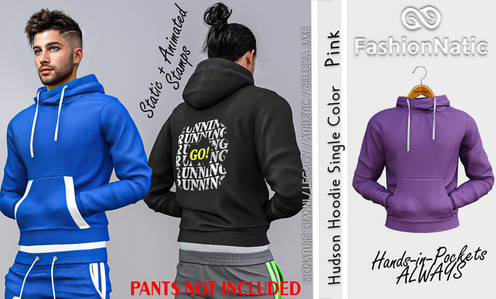 Hoodie Hudson Mens Mauve - Signature Gianni, Belleza Jake, Legacy, Athletic - FashionNatic 