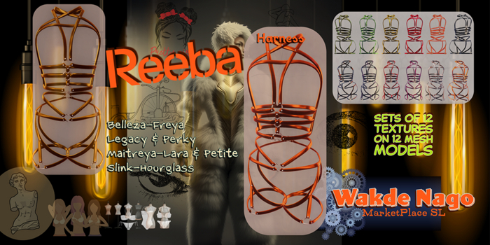 WN  Reeba Harness - Set of 12 for Meshbody-Legacy Female