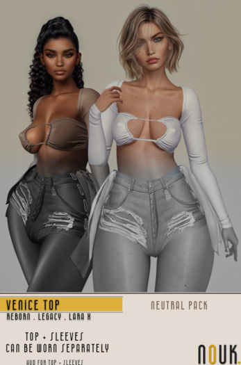 Nouk. Venice Top + Sleeves Neutral Pack