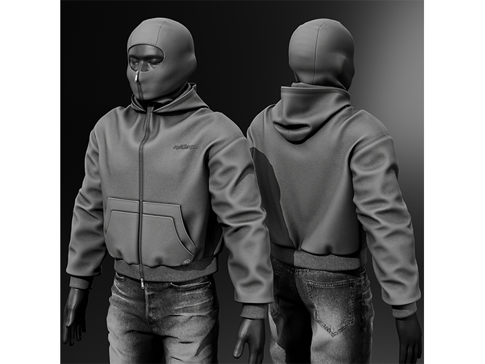 [R8TERZ] Zack Set Closed Balaclava Jacket Grey