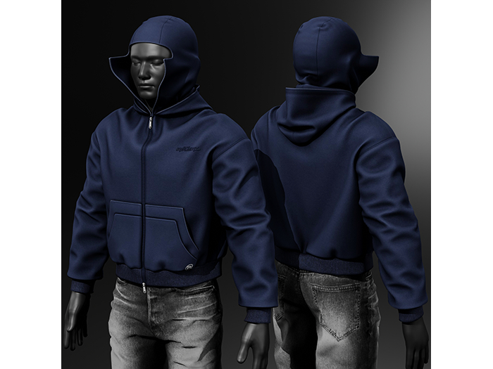 [R8TERZ] Zack Set Open Balaclava Jacket Blue