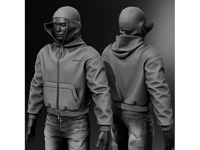 [R8TERZ] Zack Set Open Balaclava Jacket Grey