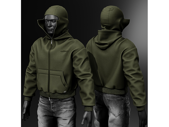 [R8TERZ] Zack Set Open Balaclava Jacket Olive