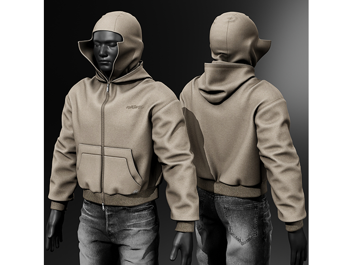 [R8TERZ] Zack Set Open Balaclava Jacket Sand