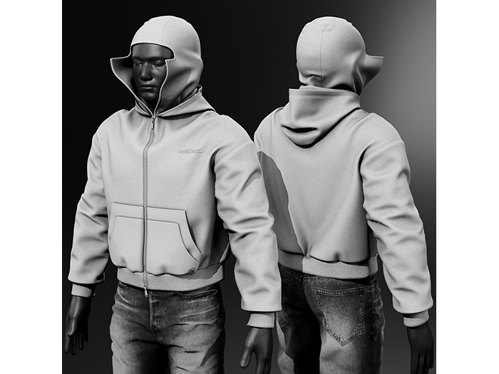 [R8TERZ] Zack Set Open Balaclava Jacket White