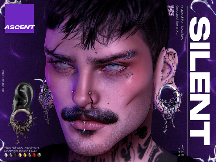 ASCENT - Silent Gauged Earrings (Swallow Ears XL M)