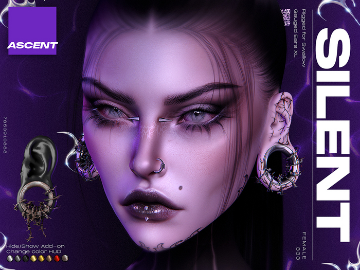 ASCENT - Silent Gauged Earrings (Swallow Ears XL F)