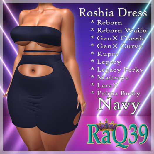 [R39] Roshia Dress-Navy