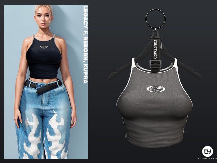 ''COURTYARD" LAGOS TOP - D/GRAY