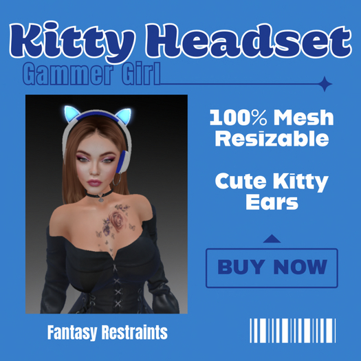 [FR] Kitty Headset - White / Blue