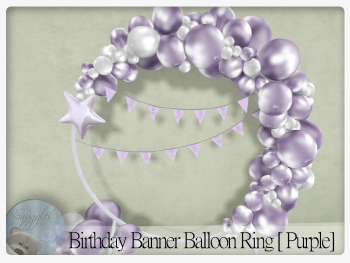 Birthday Banner Balloon Ring [ Purple ] 