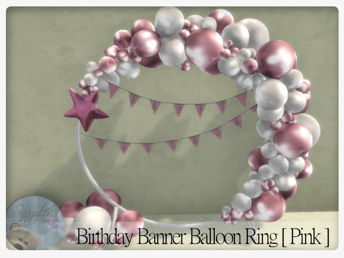 Birthday Banner Balloon Ring [ Pink ] 