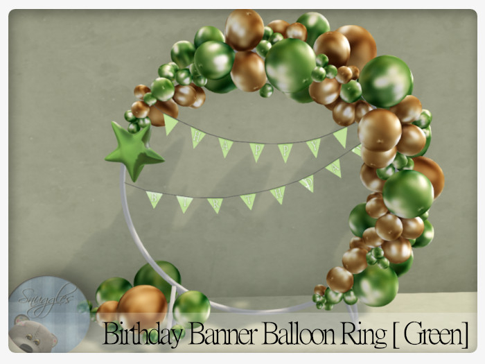 Birthday Banner Balloon Ring [ Green ] 