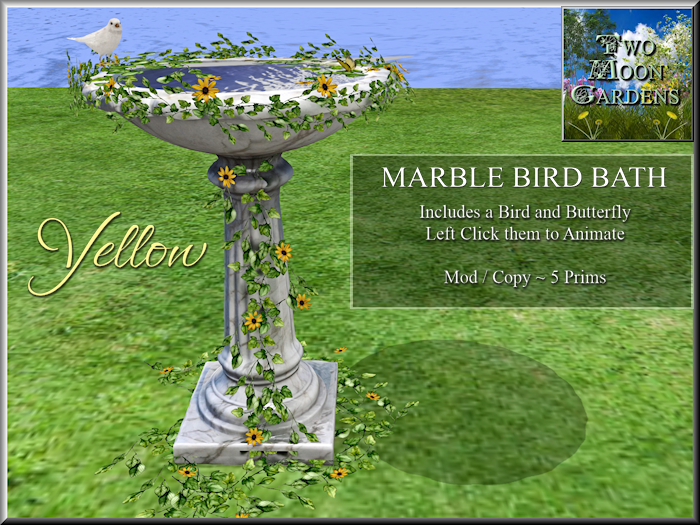 Garden|Bird Bath Yellow